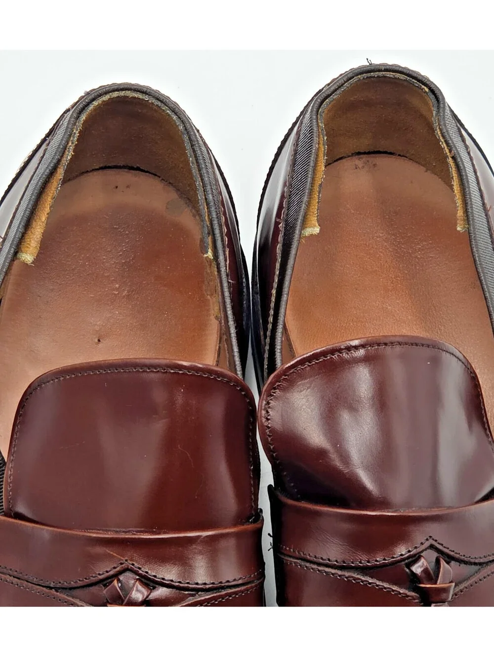 Allen Edmonds Biscayne 8884 11D Burgundy Tassel Loafers Vintage 1980s USA
